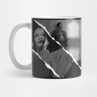 Collage art Rihanna black - white Mug